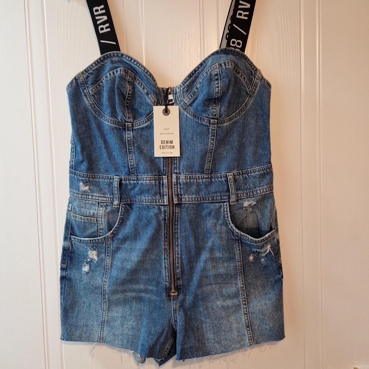 River island denim playsuit deals