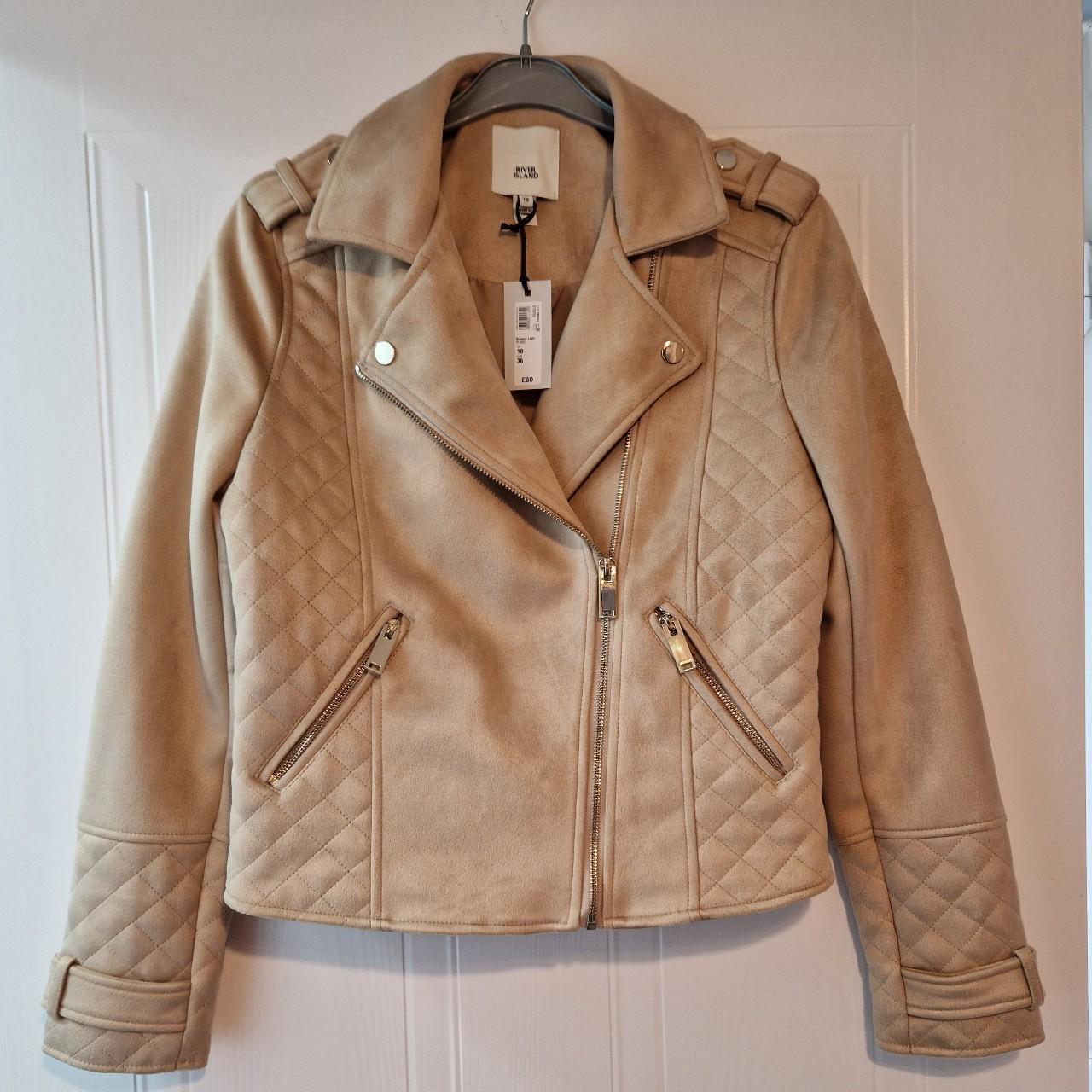 Ladies River Island Jacket Size 10 Faux Suede... - Depop