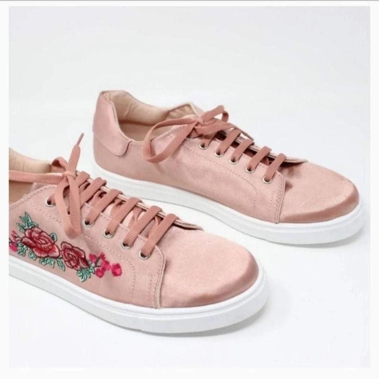 Rose on sale embroidered trainers