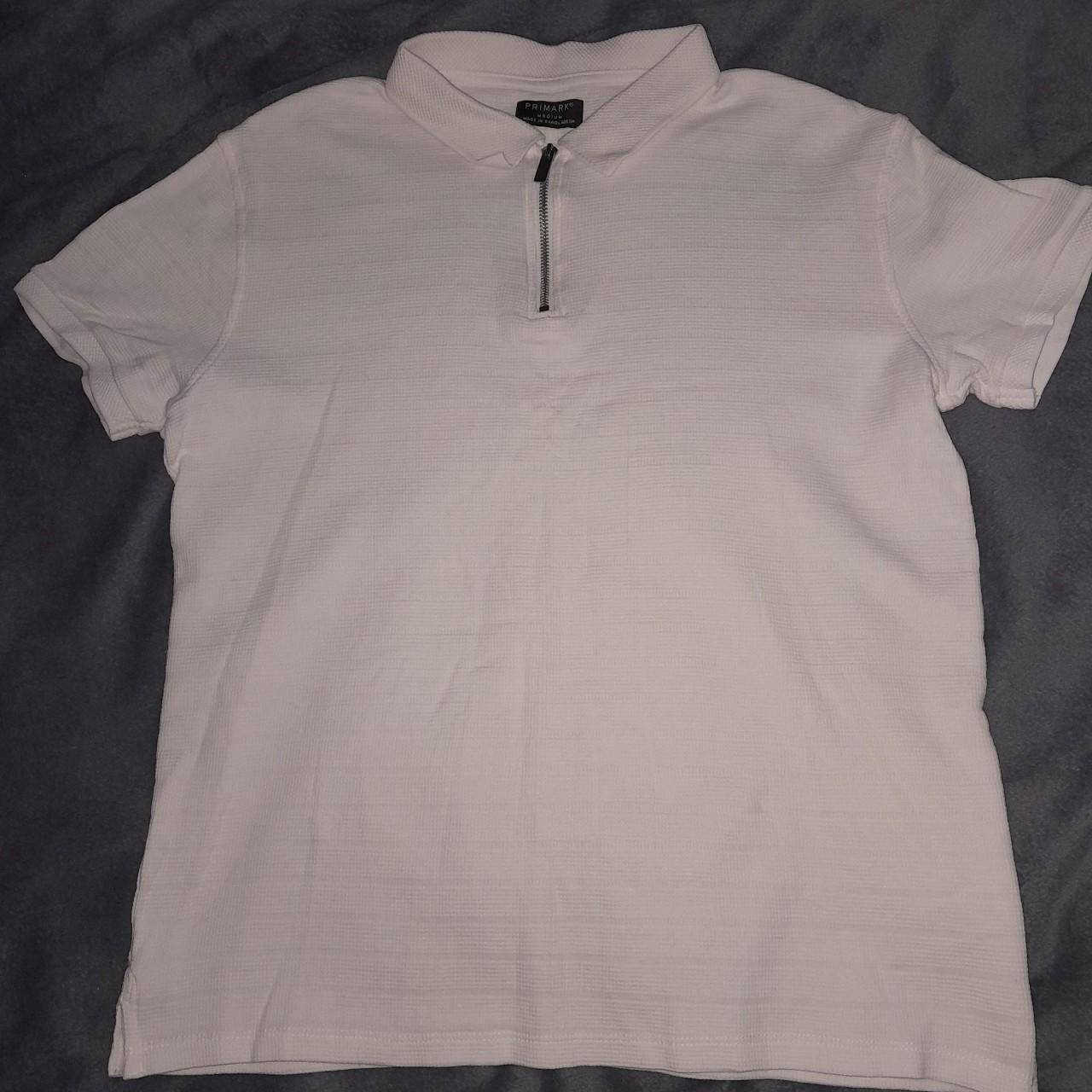 White Primark zip polo shirt Very nice material,... Depop