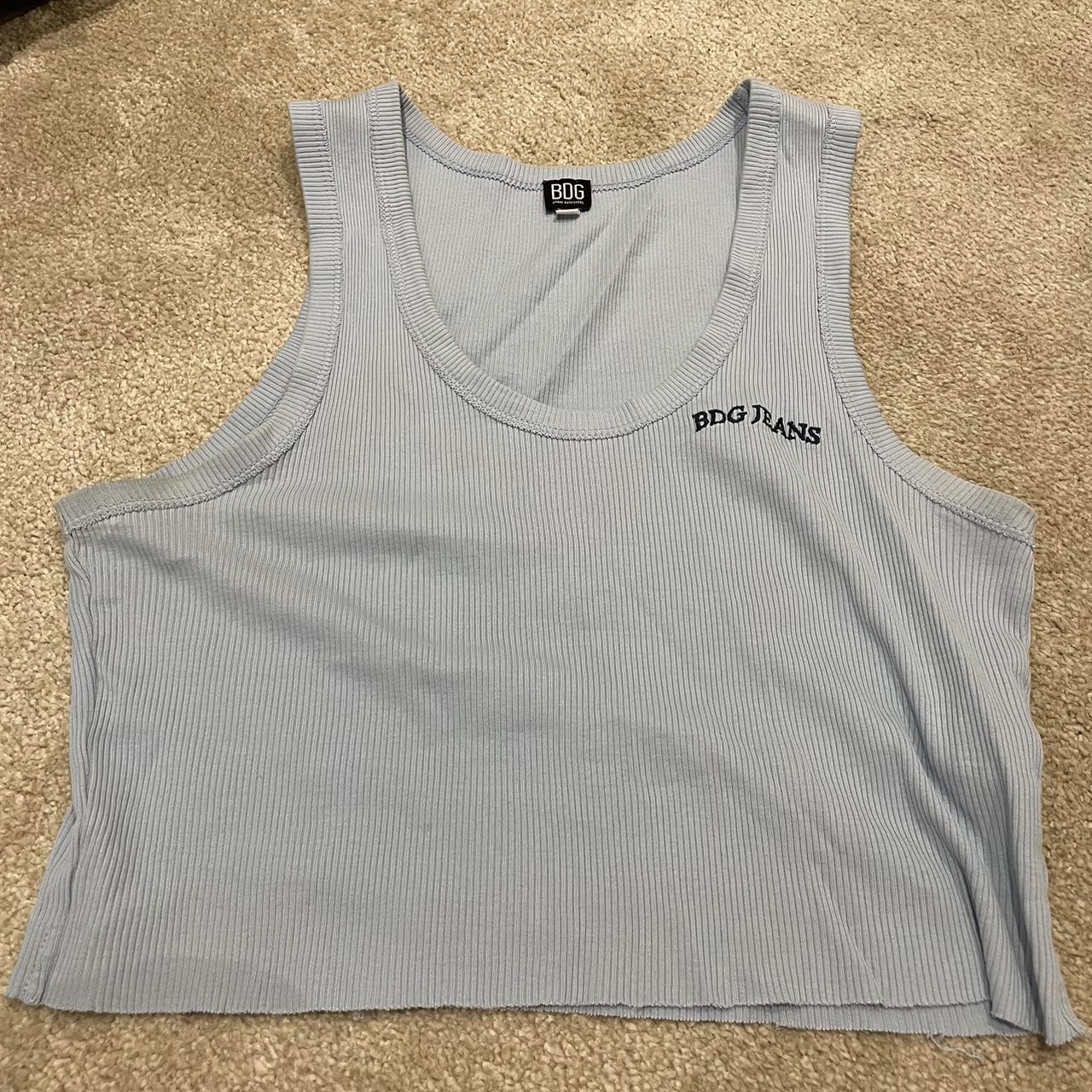 BDG crop baby blue vest size small (but quite big... Depop