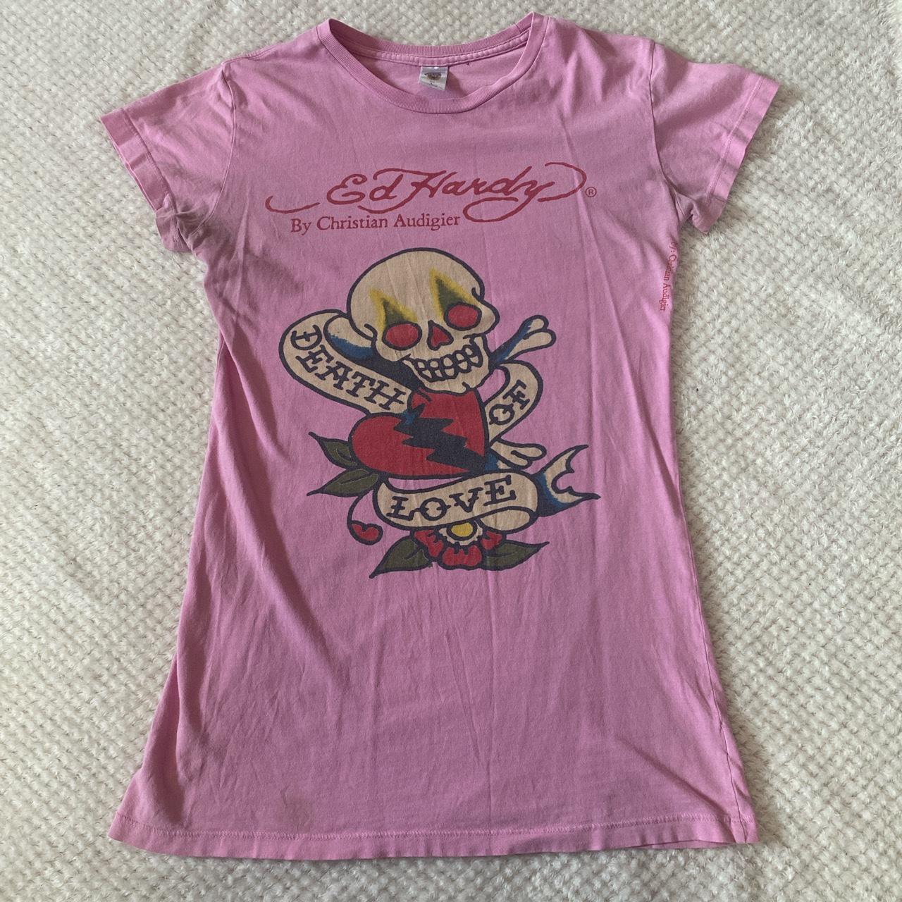 super cute y2k pink skull and crossbones women’s... - Depop