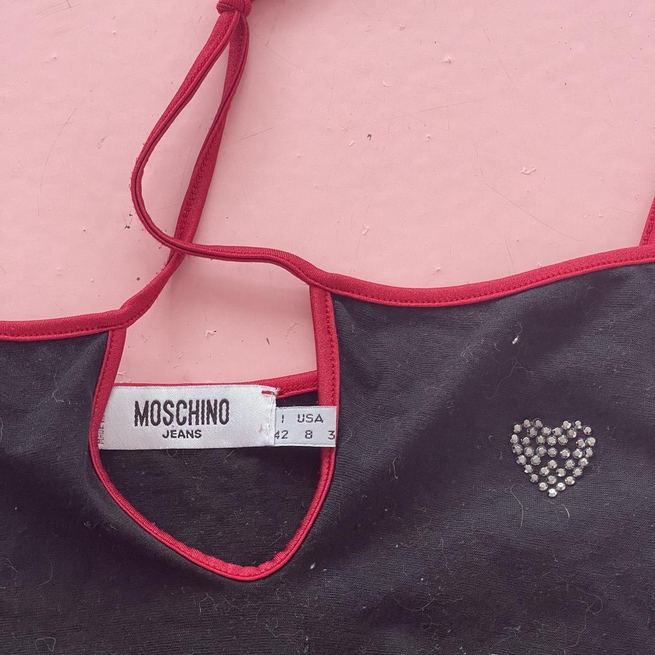 Moschino Women's Red and Black Vest | Depop