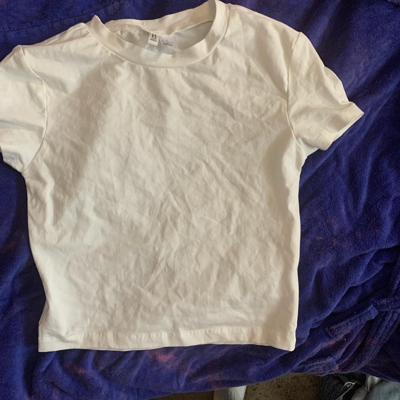 H&M white crop top Never worn! Size M $7... - Depop