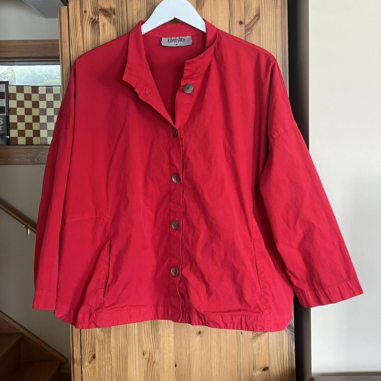 NWT popular Red Coat Size L Eleven Stitch Design