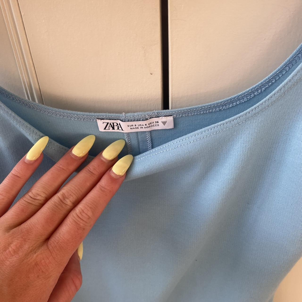 baby blue zara mini dress so... Depop
