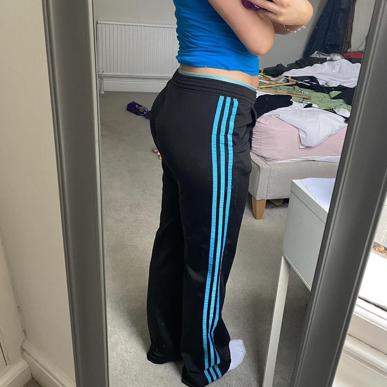 Cutest vintage adidas low waist wide leg trackies... - Depop