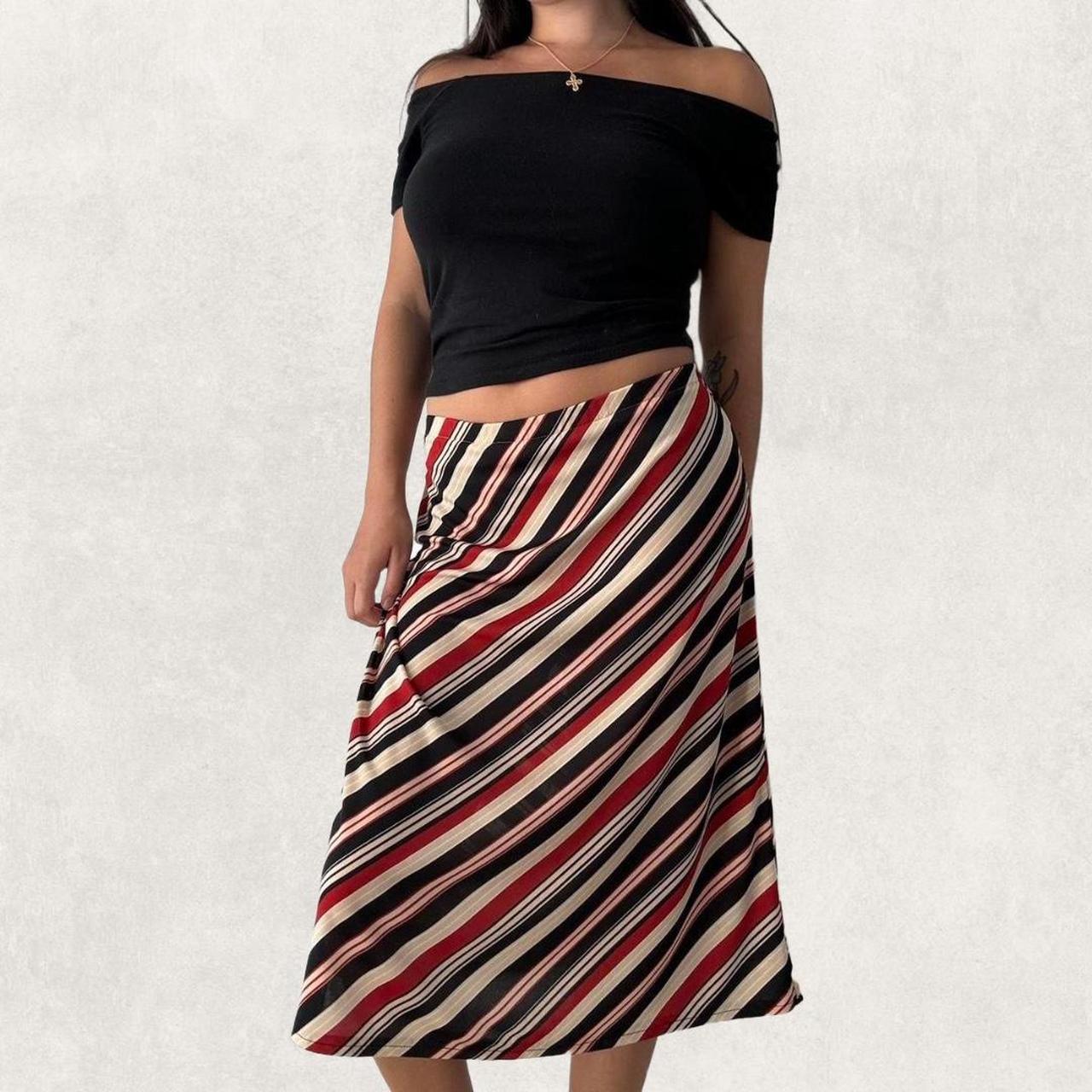 Vintage 70s style striped Red, black, beige Depop