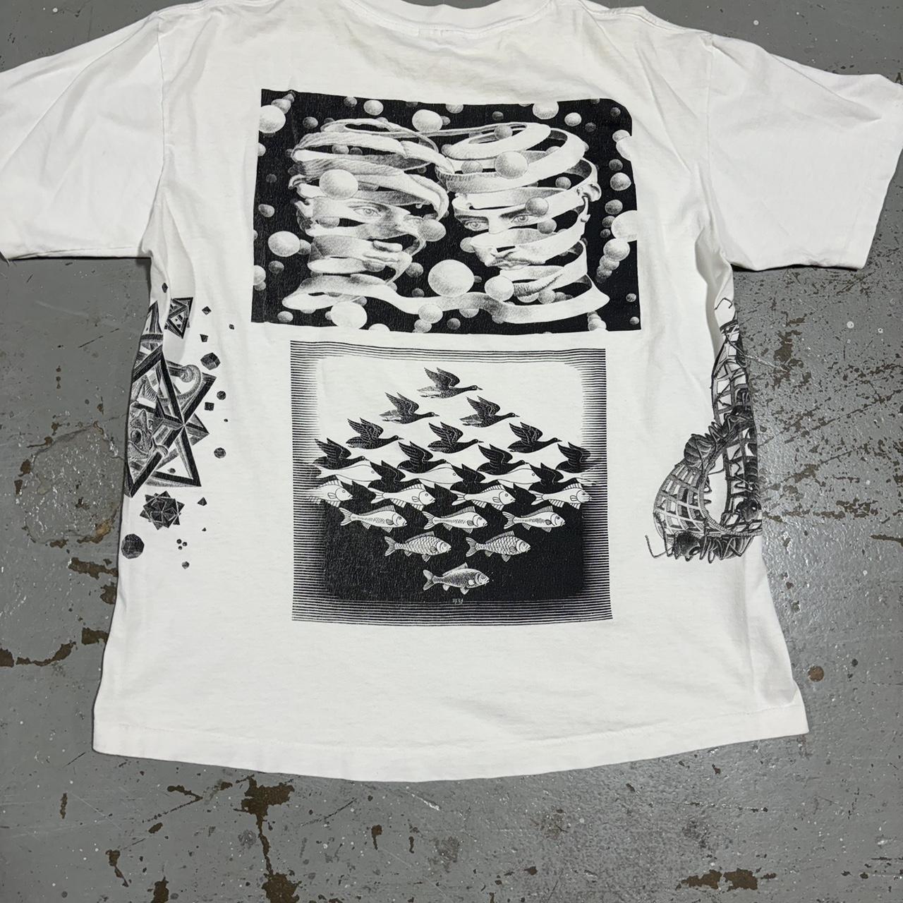 Rare vintage 1990 MC Escher Art Wrap Around Graphic | Depop