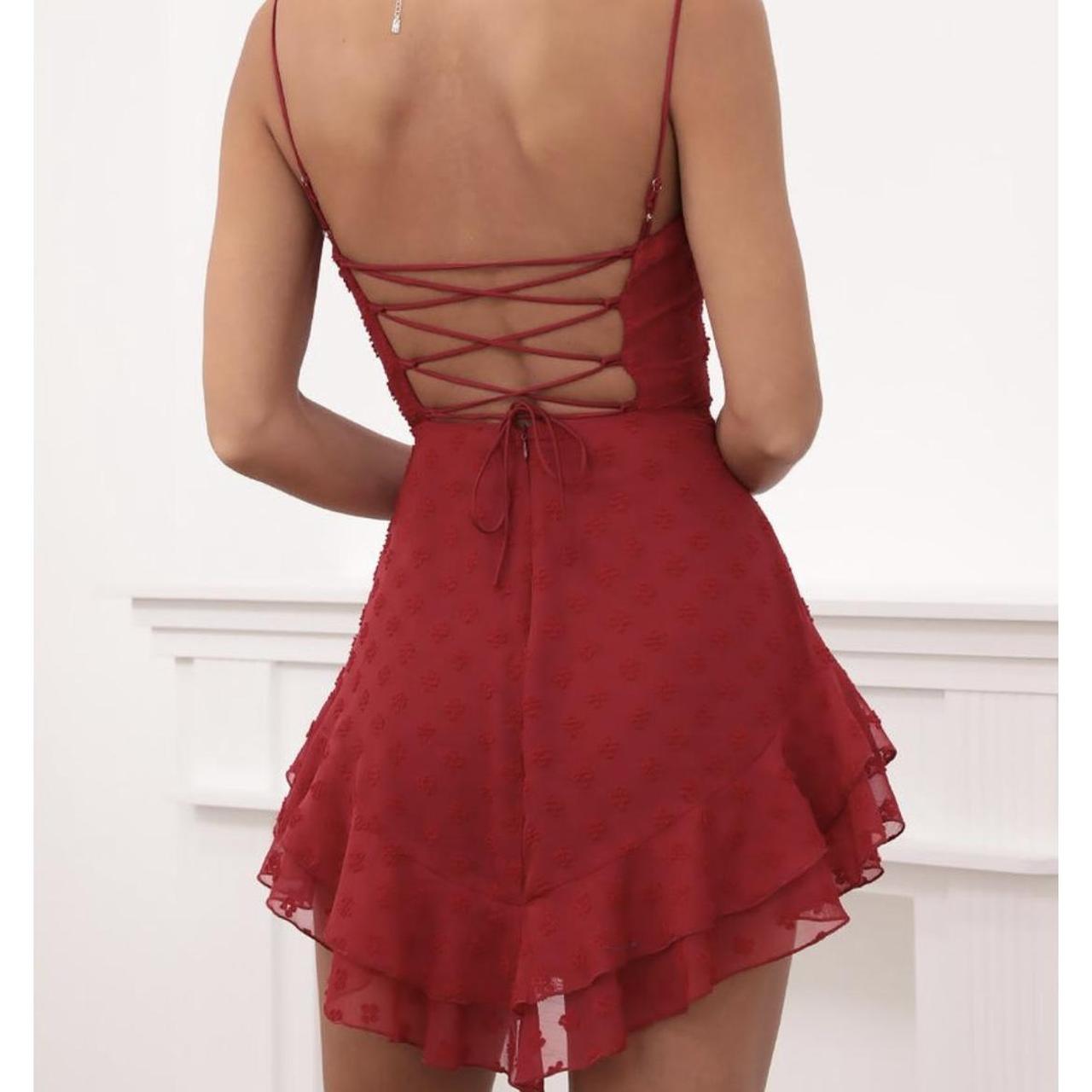 Red fit and flare Lucy in the Sky dress in brand new... Depop