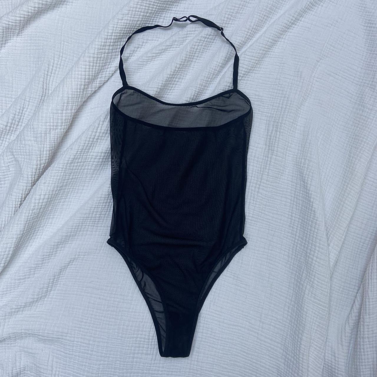 Mesh & sheer halter neck body suit. Size 6 (there... - Depop