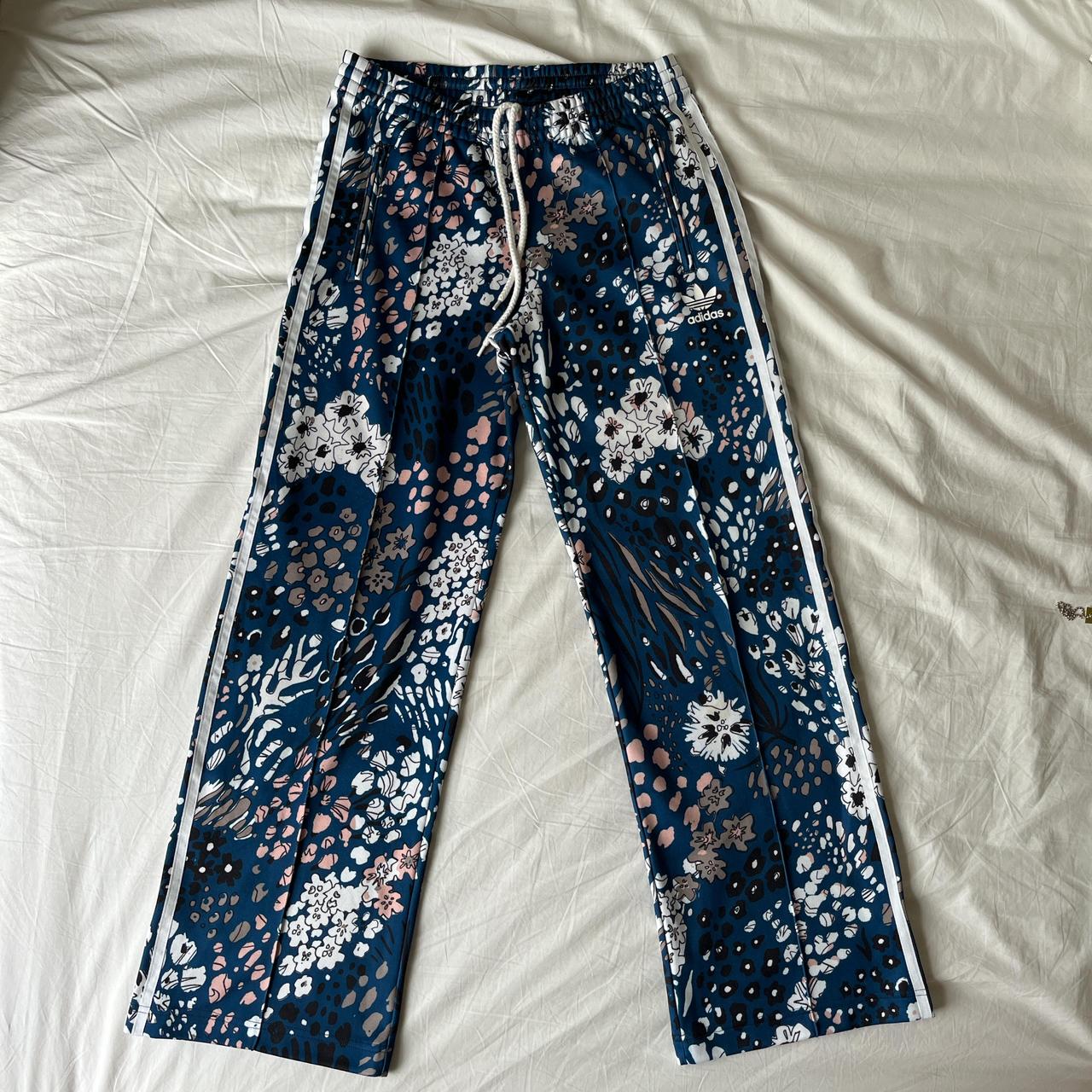 Adidas blue floral tracksuit online