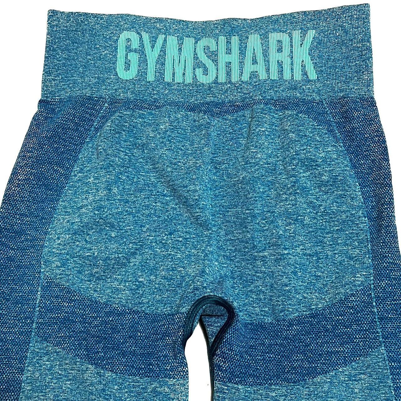 Gymshark Women's Blue and White Leggings | Depop