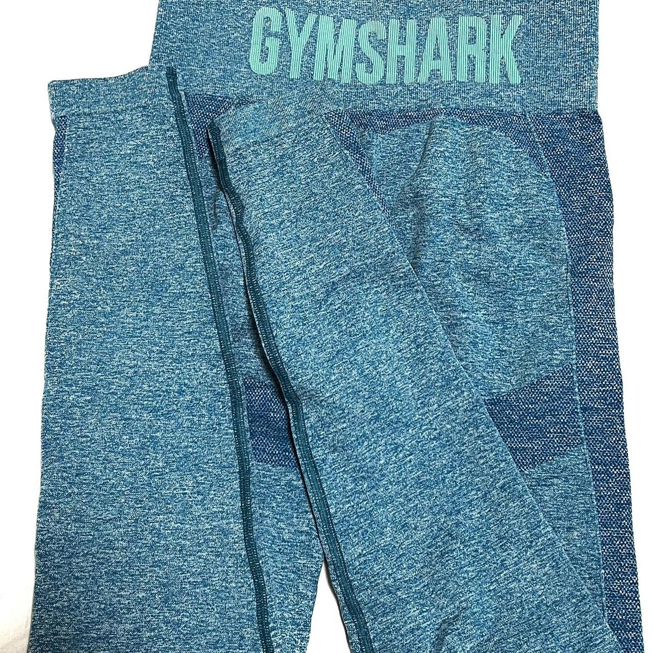 Gymshark Women's Blue and White Leggings | Depop