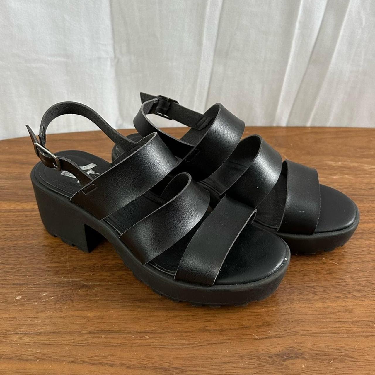 Report Black Block Heel Sandals w Adjustable Buckle. Depop