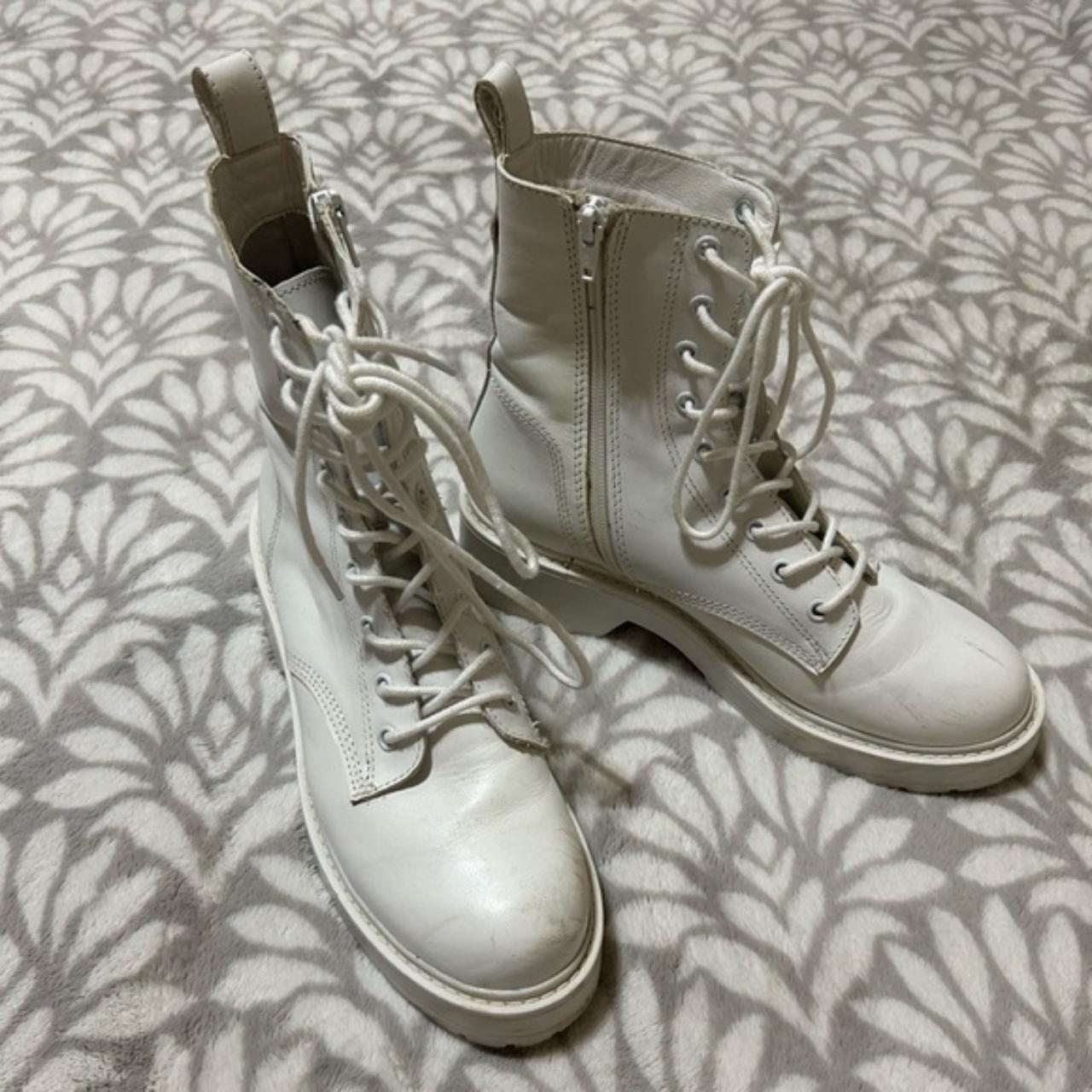 Steve madden outlet white combat boots