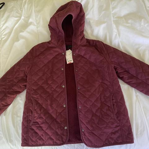 Quilted jacket with hood Color maroon - SINSAY - 0445J-83X