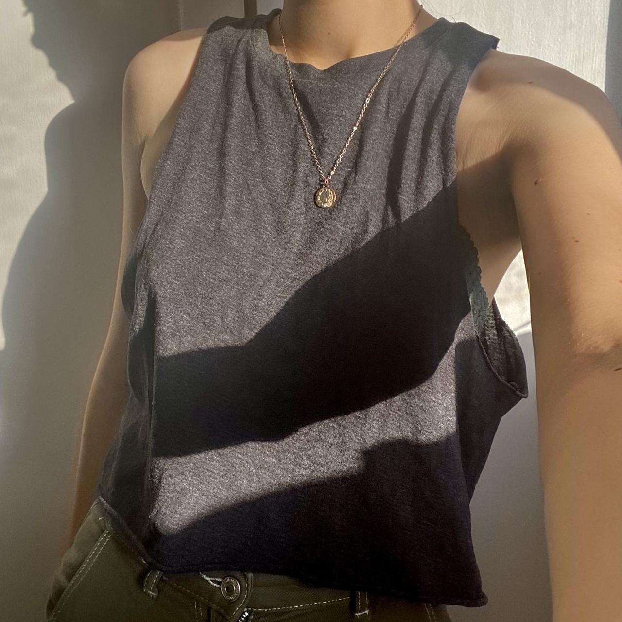 H&M Women's Grey and Black Vest Depop