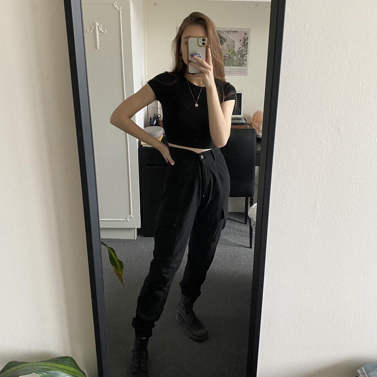 Bershka Women's Black Trousers | Depop