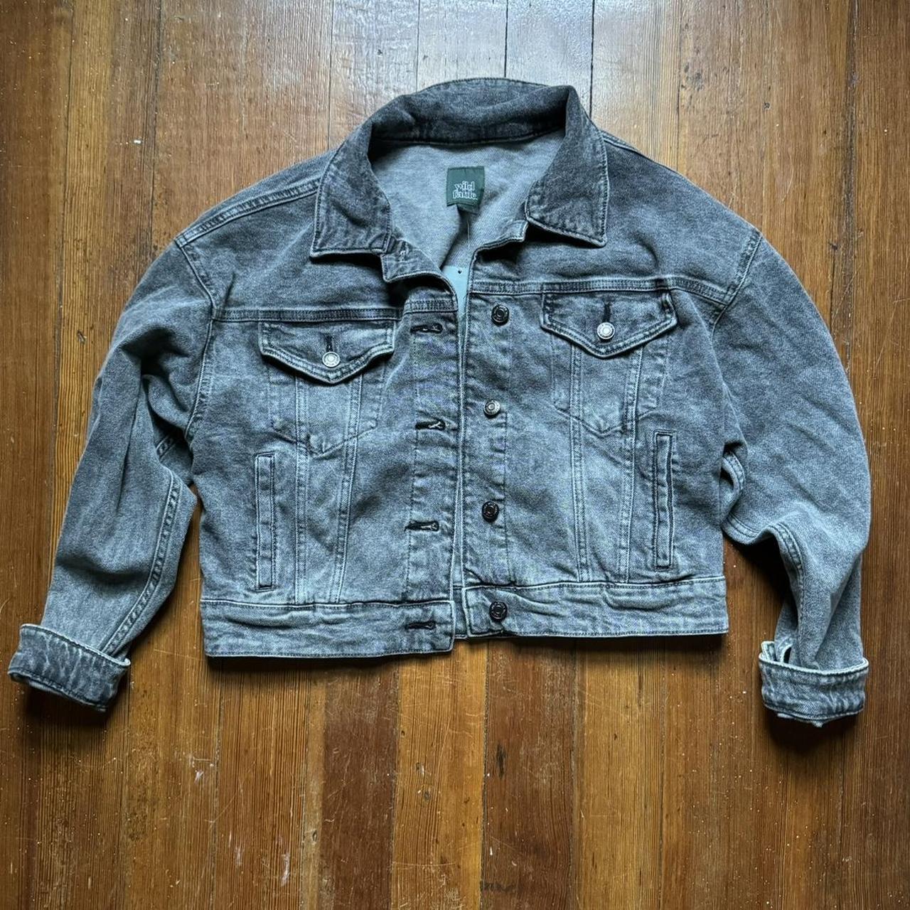 Grey acid wash denim jacket best sale