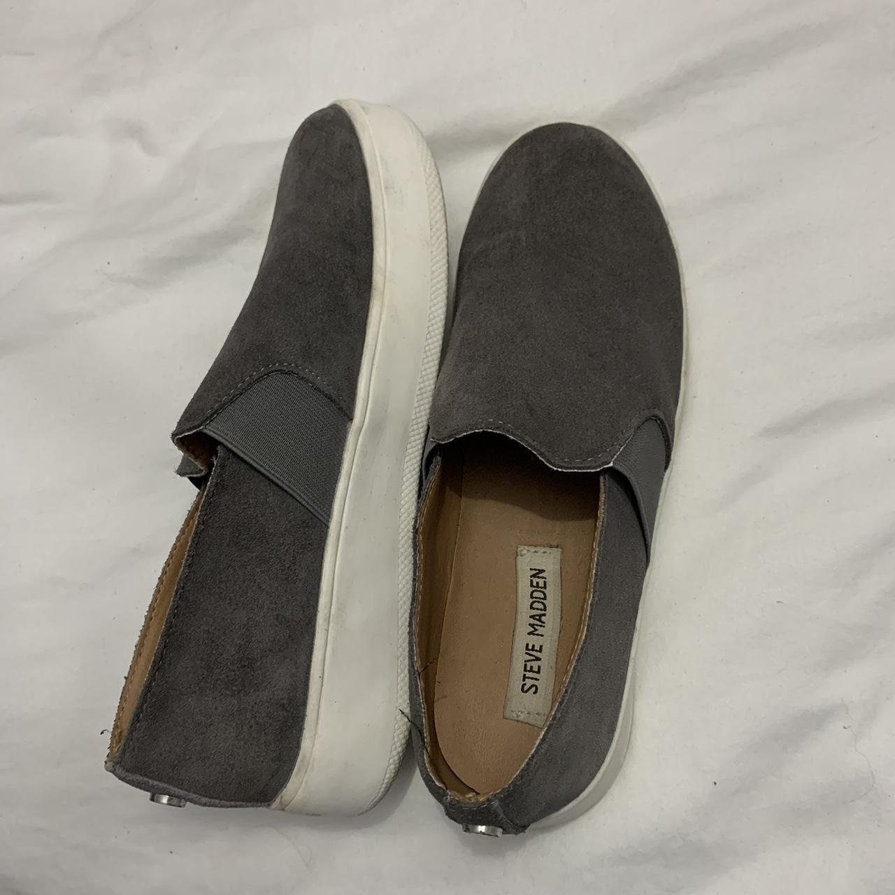 Steve madden grey clearance suede slip ons