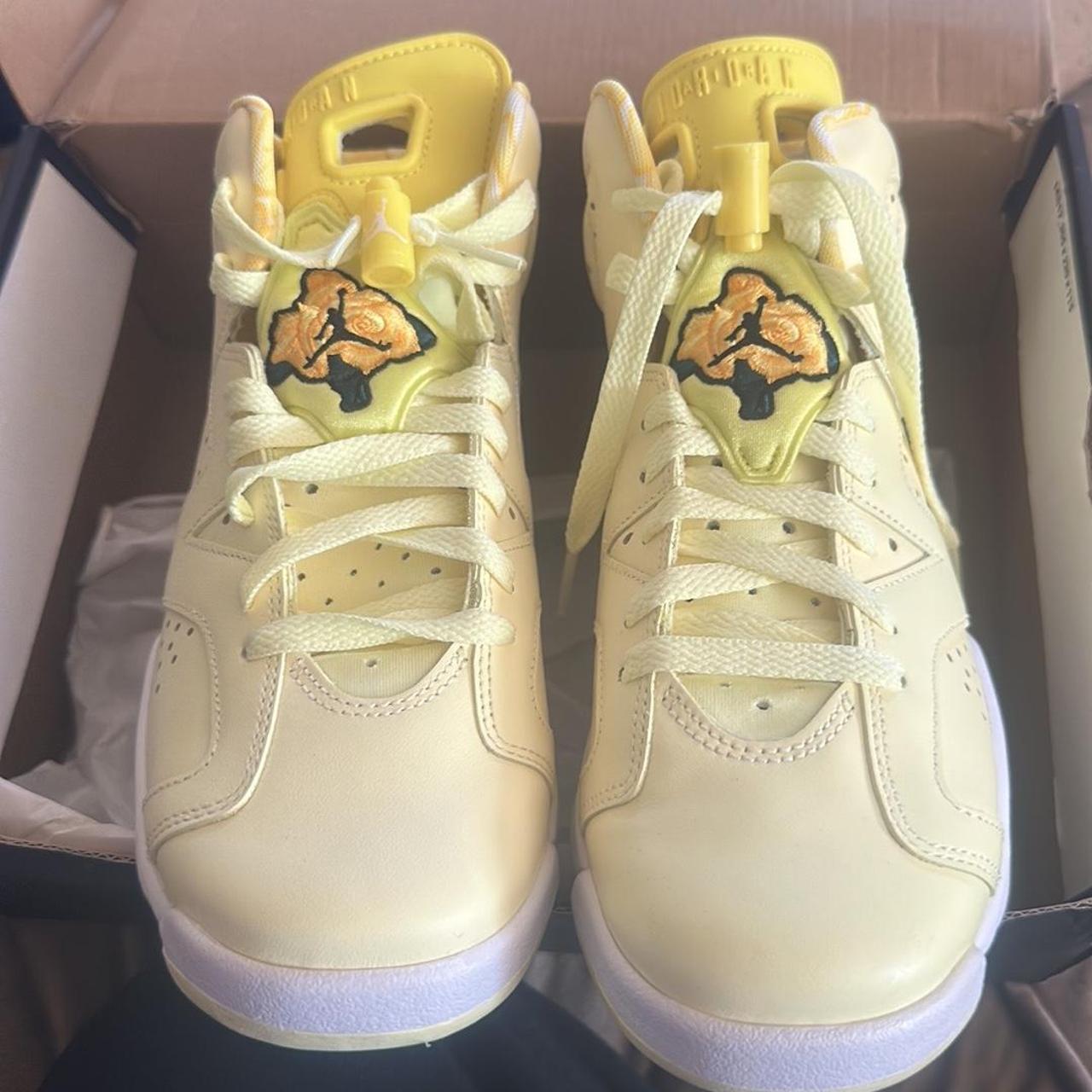 Air Jordan 6 Retros Dynamic Yellow Floral GS Depop