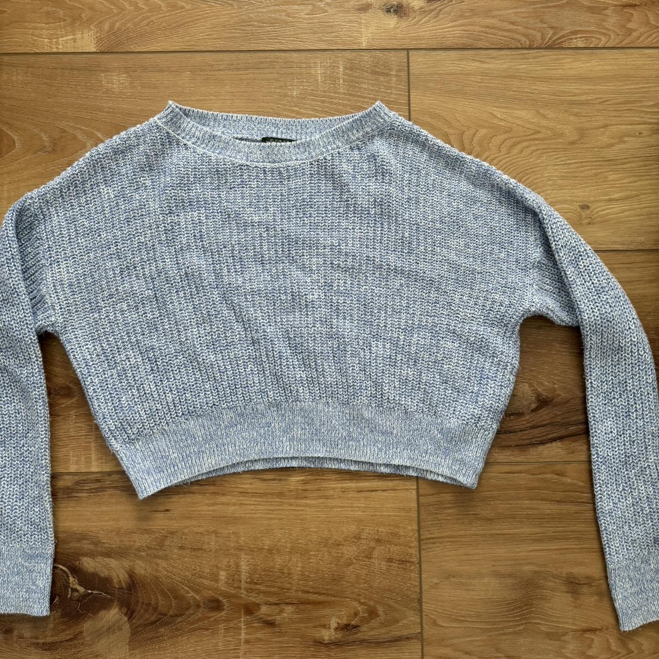 Blue cropped sweater - Depop