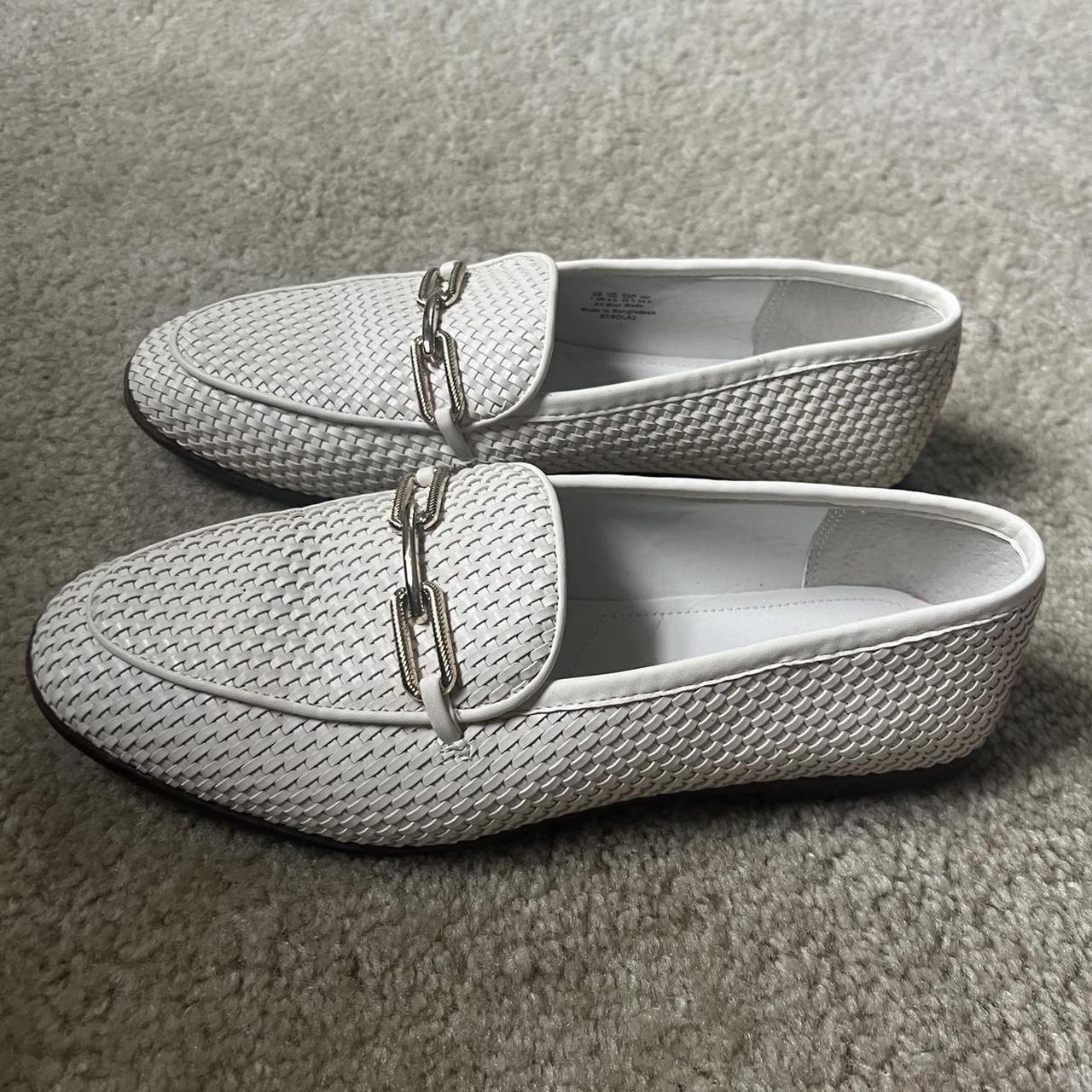 franco sarto white loafers