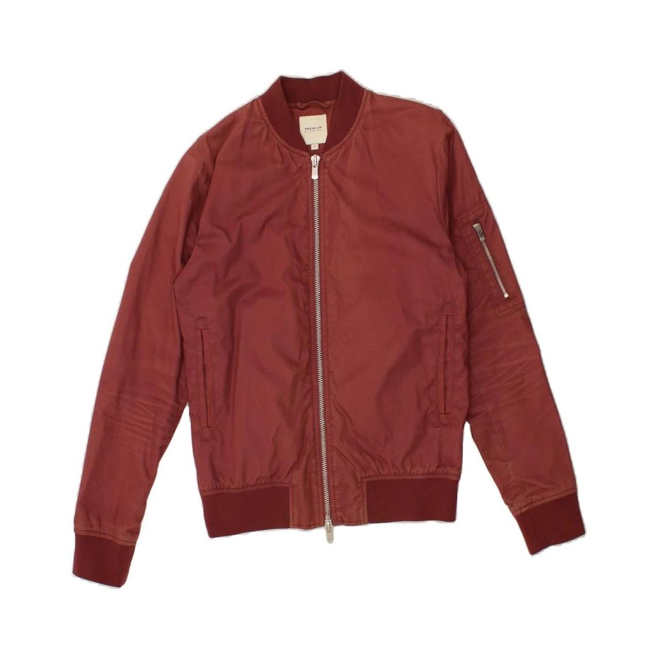 JACK JONES Mens Bomber Jacket UK 36 Small Burgundy. Depop