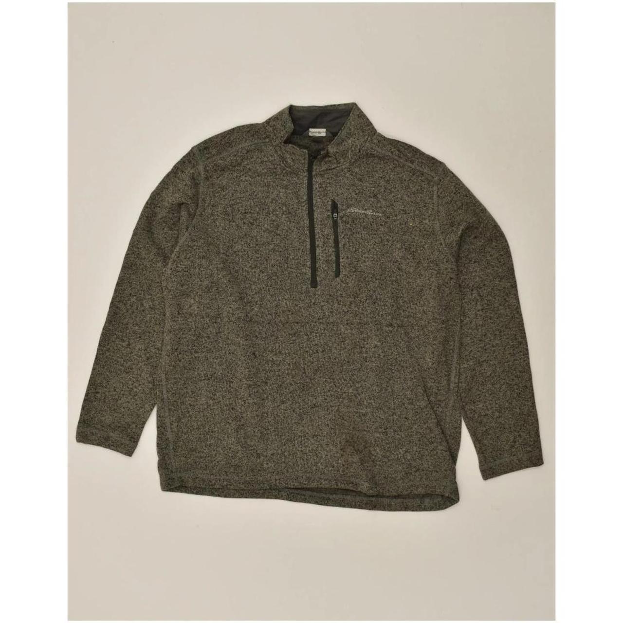 EDDIE BAUER Mens Zip Neck Jumper Sweater 2XL Grey. Depop