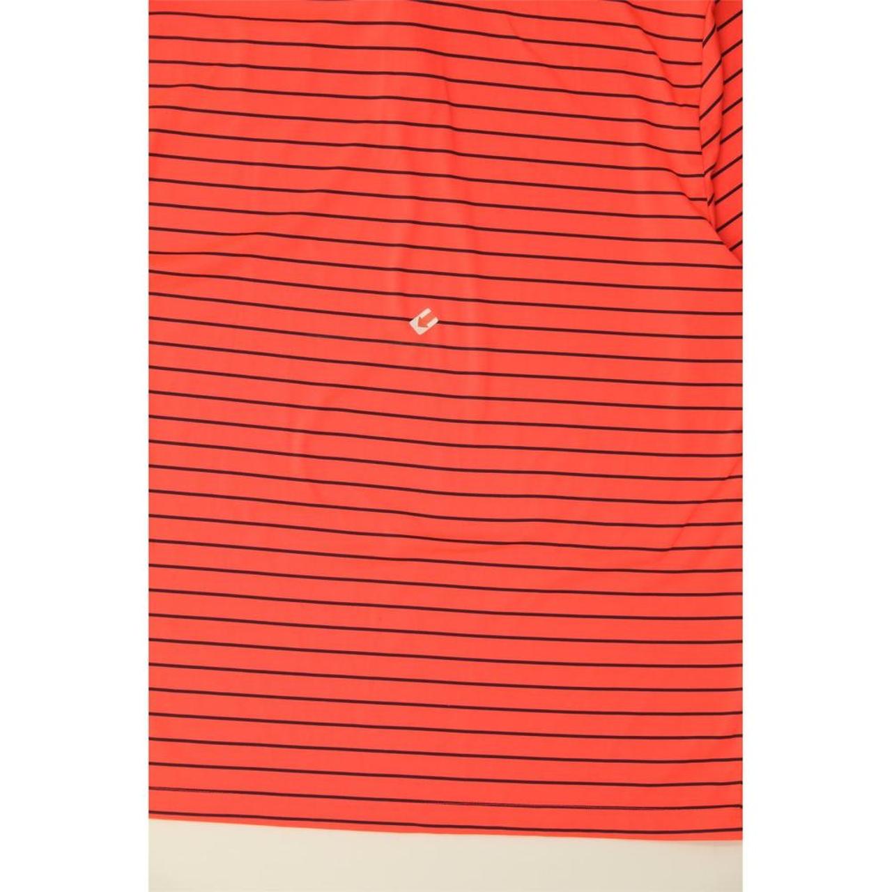 UNDER ARMOUR Mens Heat Gear Polo Shirt Large Orange Striped image 3