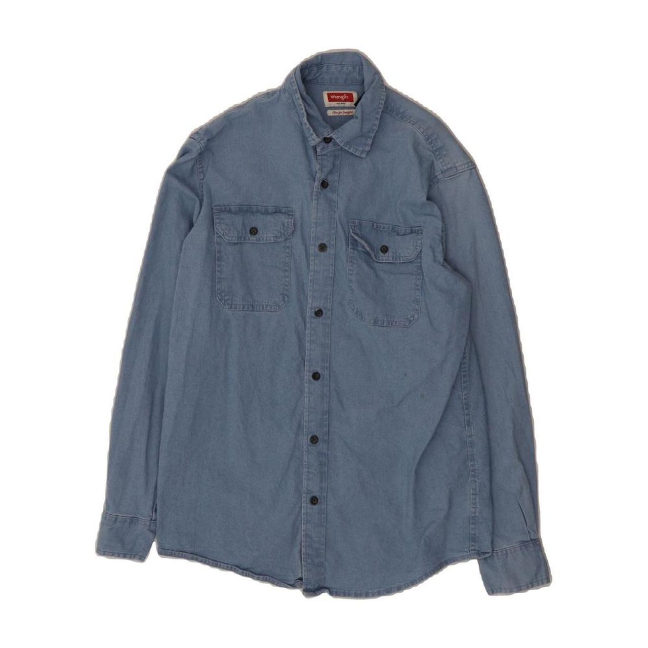 WRANGLER Mens Denim Shirt Small Blue Cotton