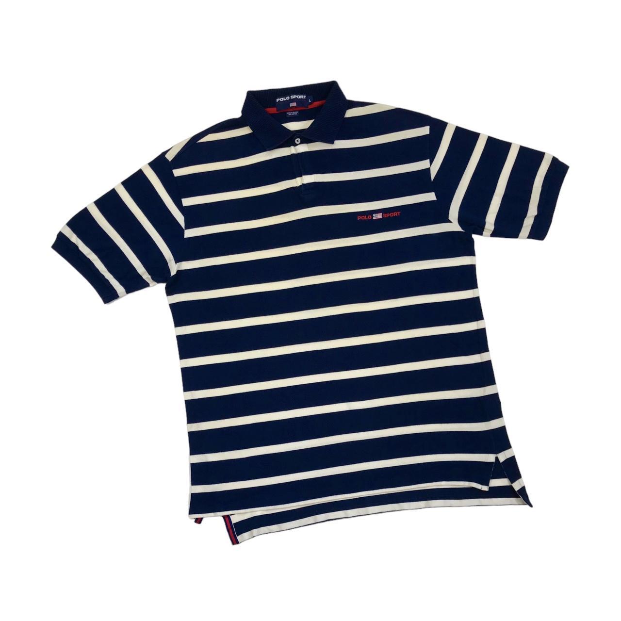 Polo Sport Men's Navy and Cream Polo-shirts | Depop