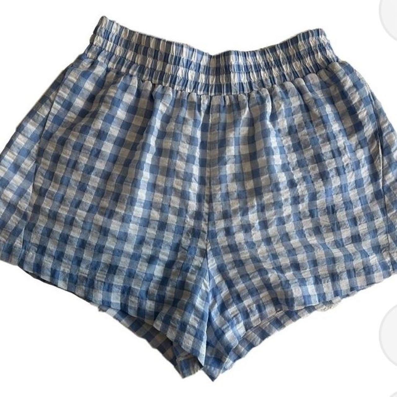 GINGHAM LINEN SHORTS/ BOXERS rare and vintage... - Depop