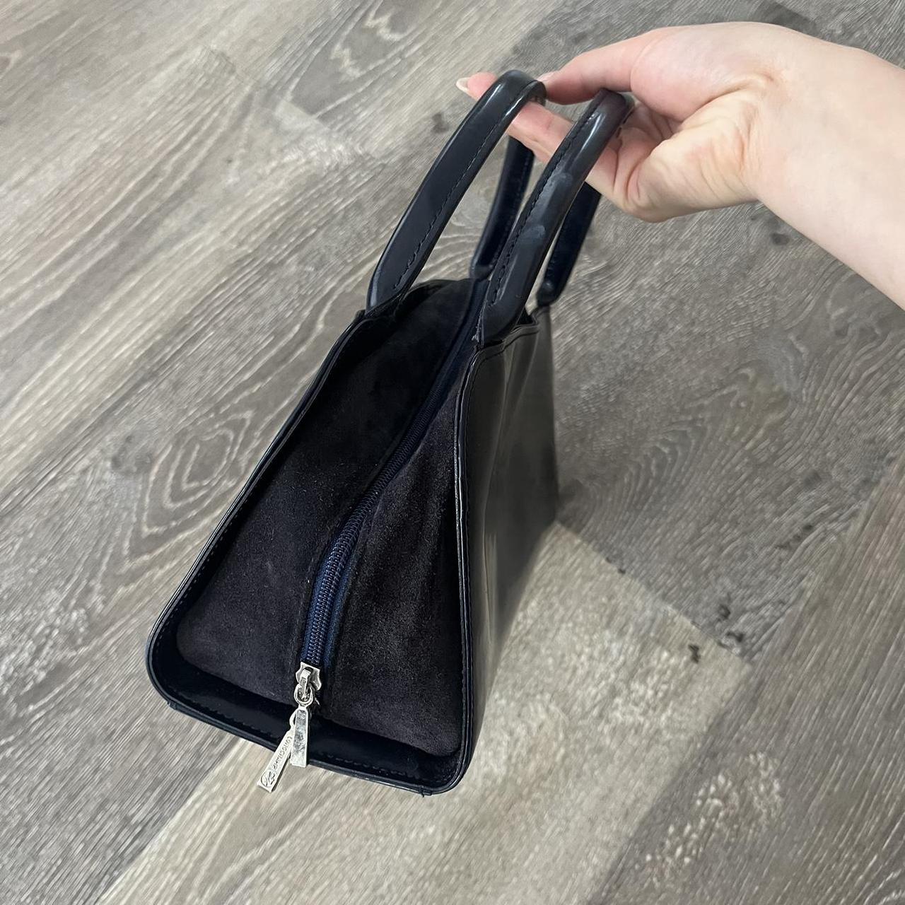 Longchamp Women's Black and Navy Bag | Depop