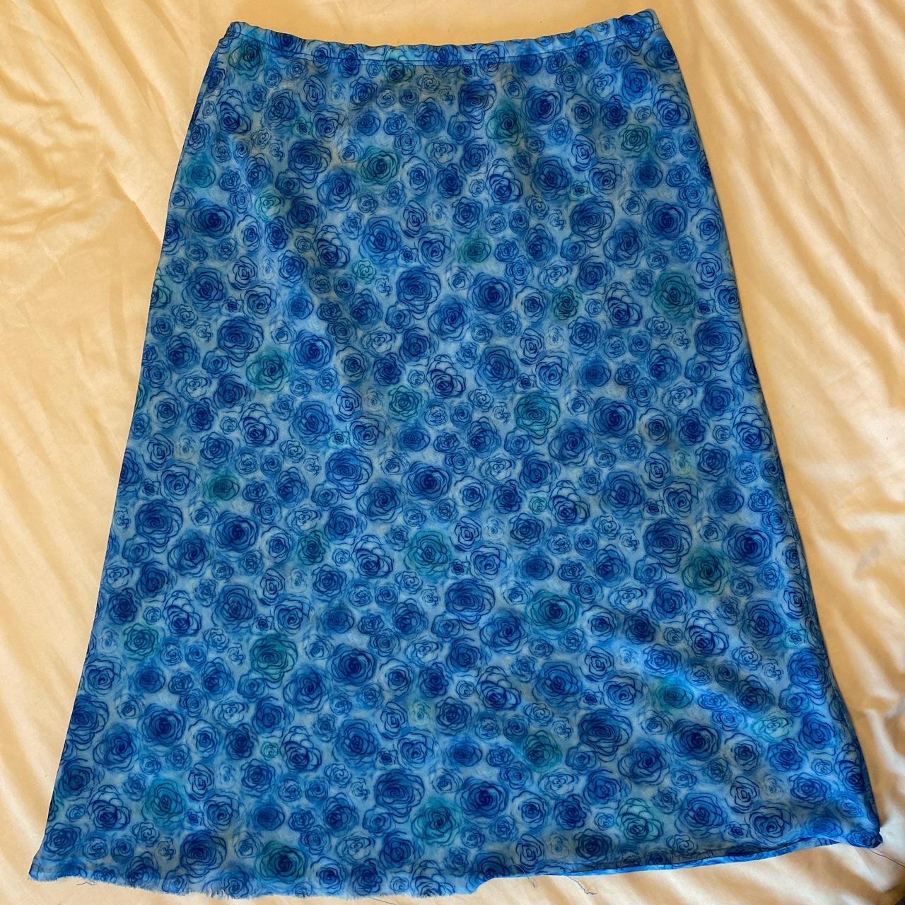 Eye Candy Women's Navy and Blue Skirt | Depop