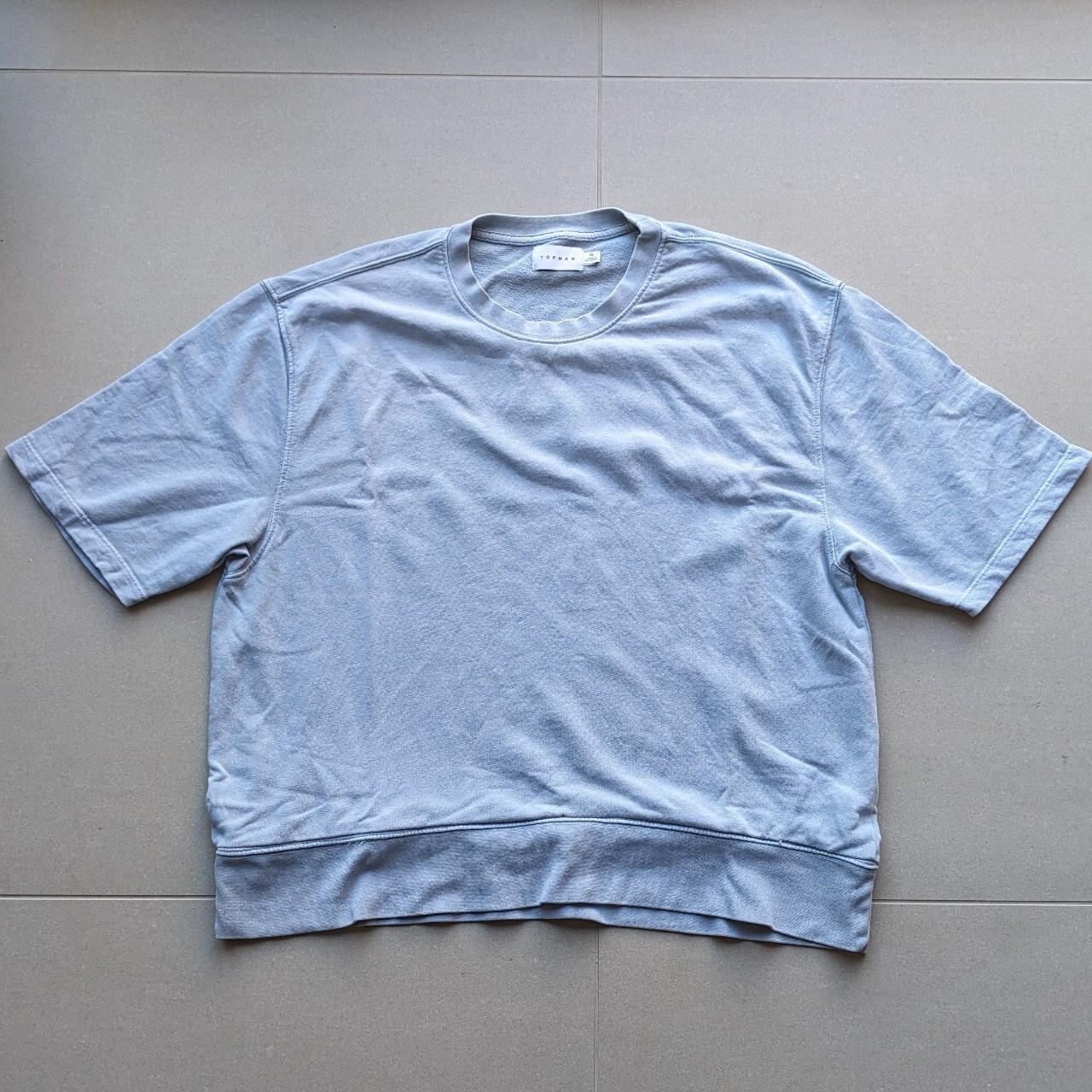 Topman boxy teal blue faded oversized Depop - Main Image
