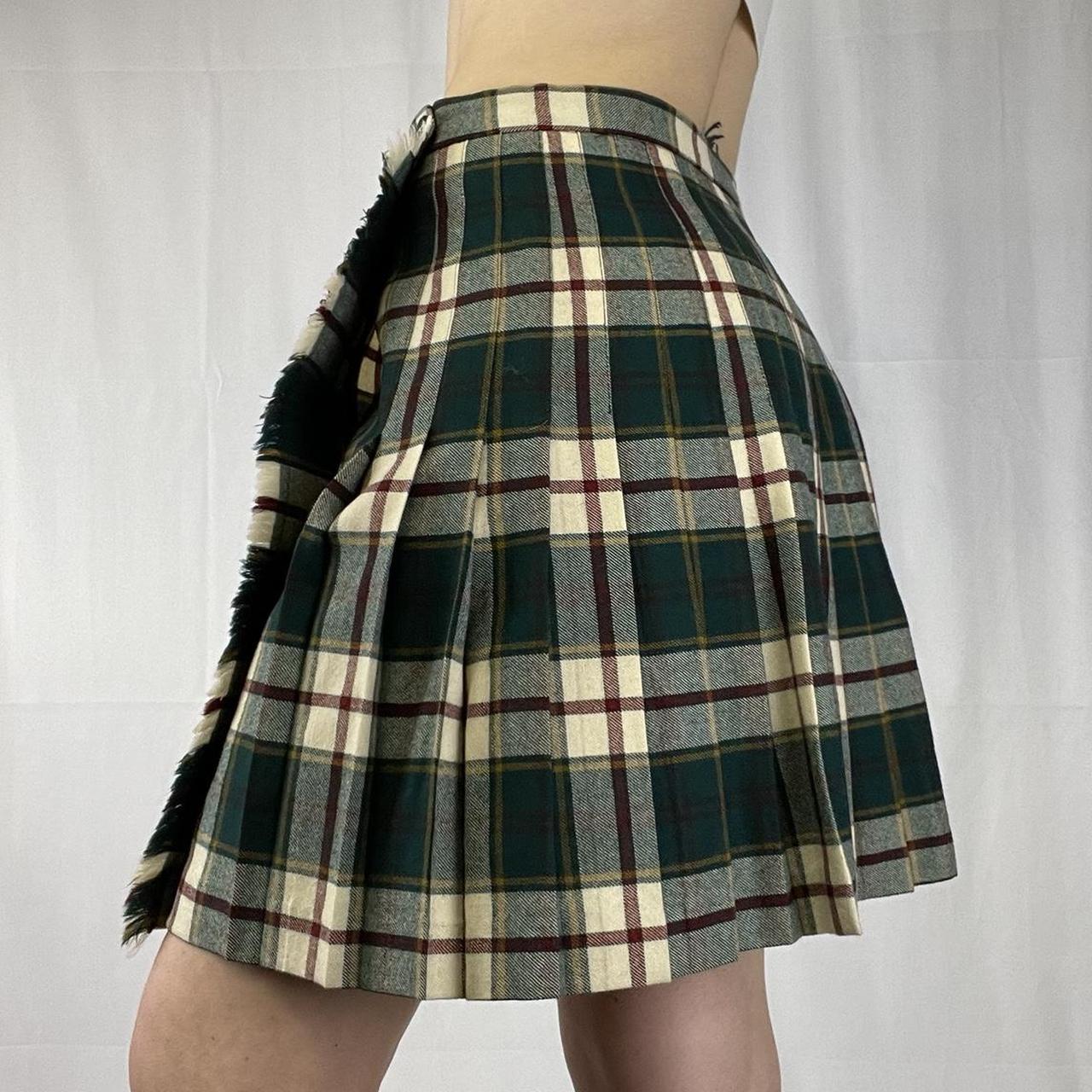 Green plaid skirt queen clearance size