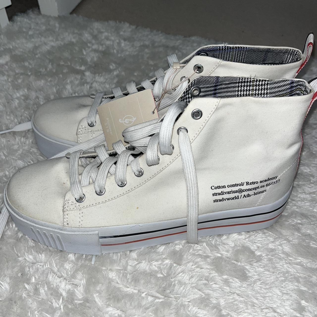 White high top platform trainers Converse style