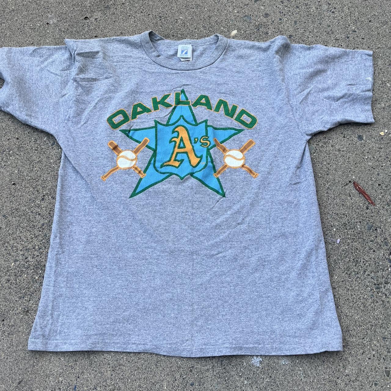 Vintage Oakland Athletics T-shirt Oakland As Grey Green 