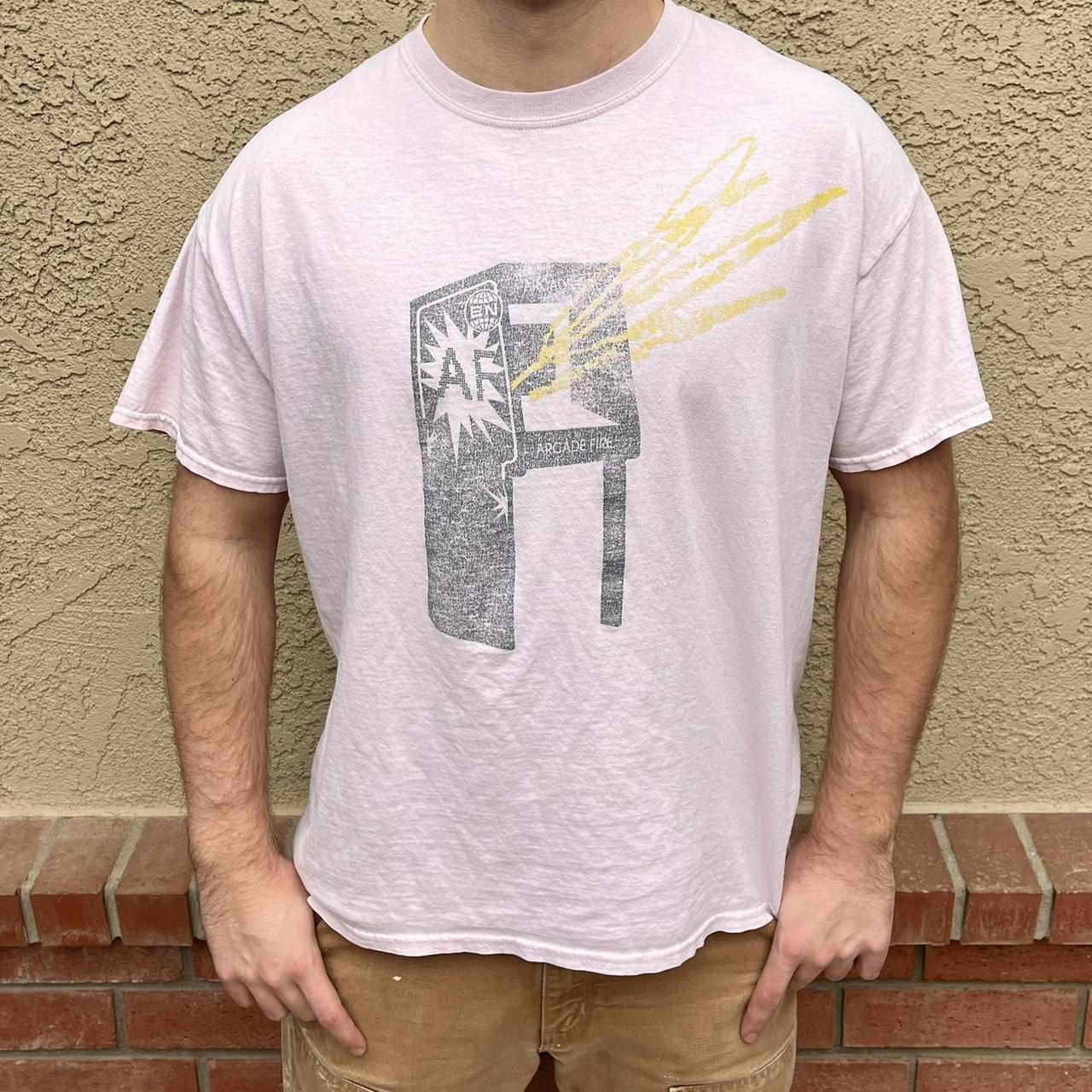 pastel pink arcade fire tour t-shirt 🩷 this Depop