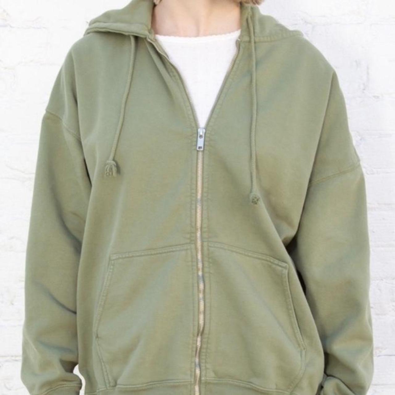 Brandy Melville Women's Green Hoodie Depop