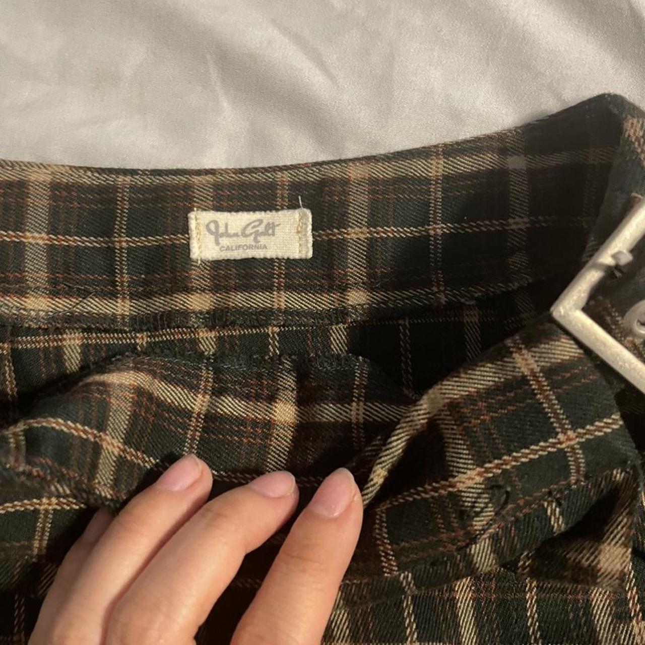 Brandy Melville brown plaid skirt with buckle detail... Depop