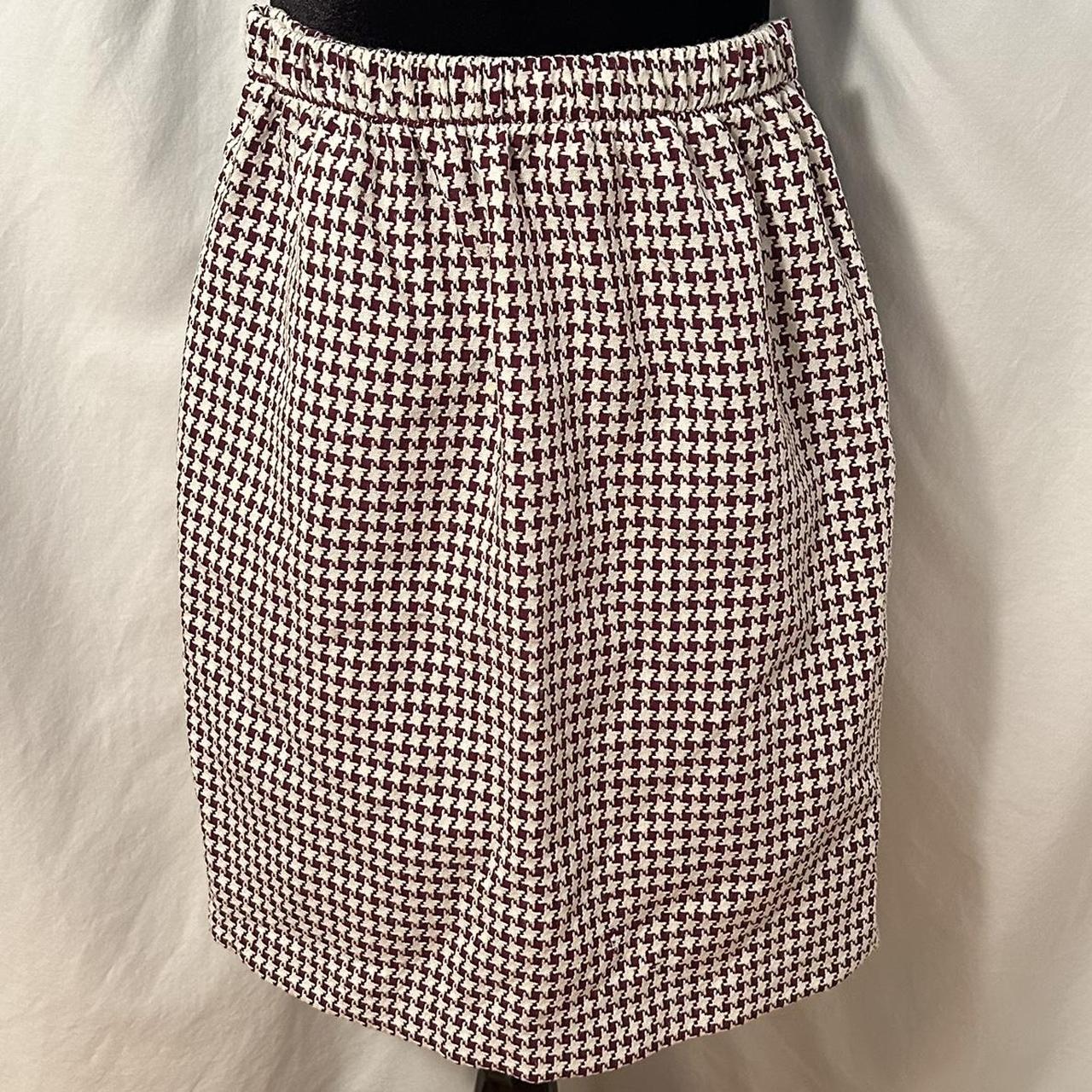 Burgundy hotsell houndstooth skirt