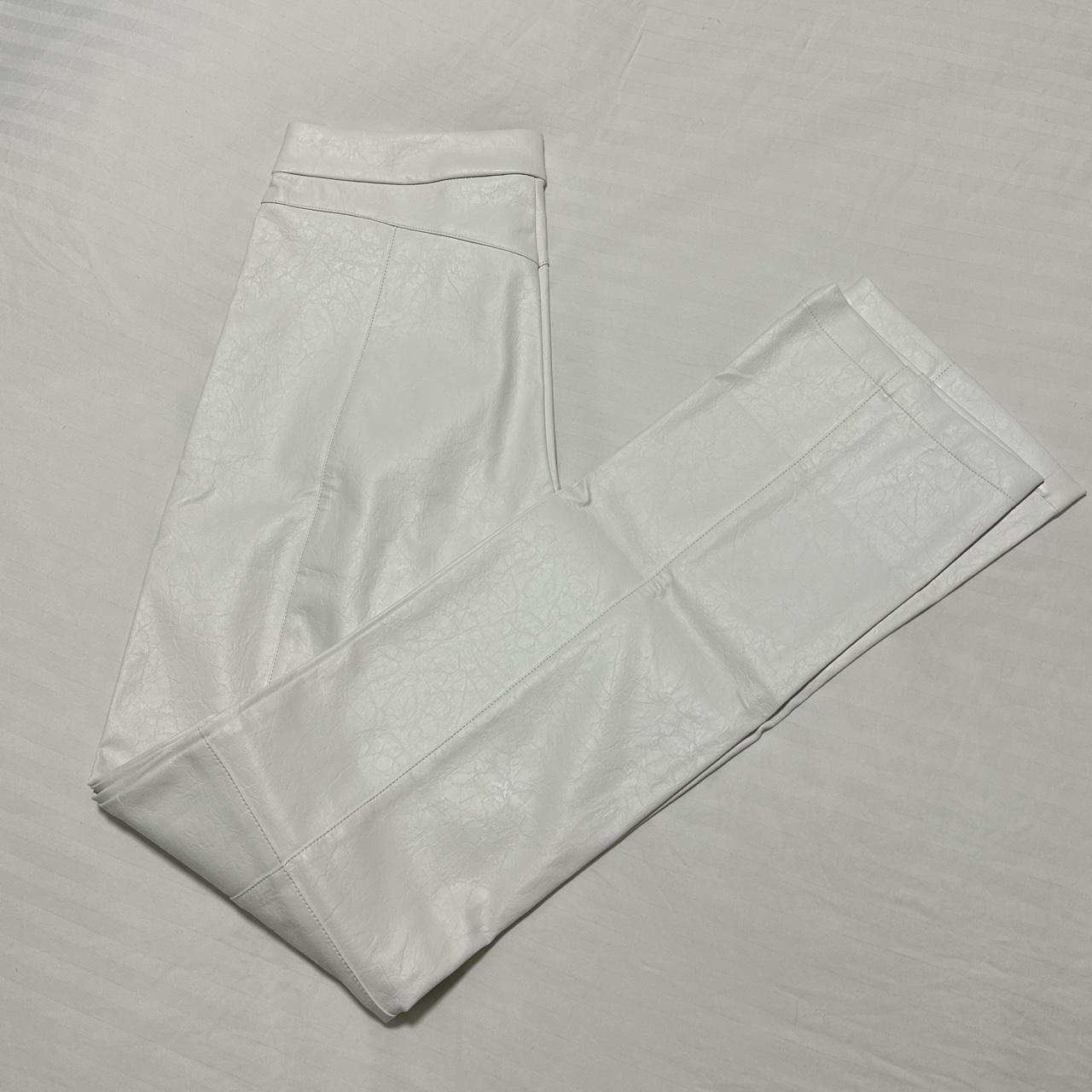 Women's White Leather Pants