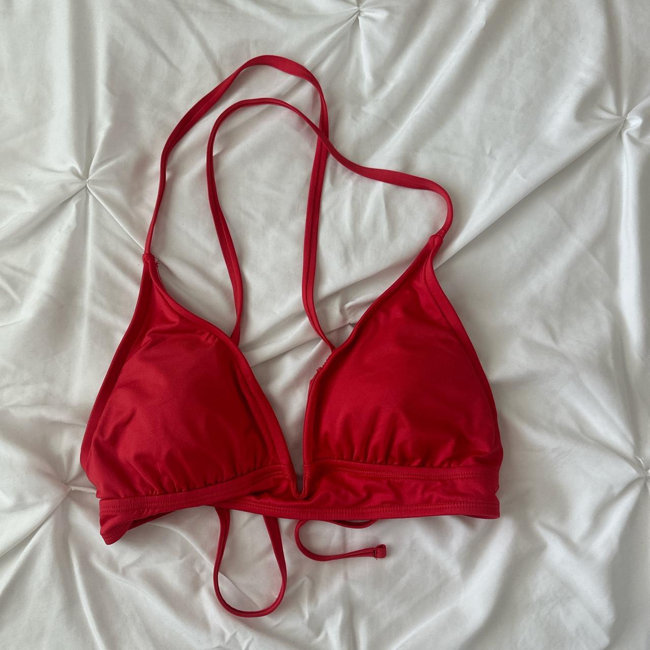 Red bikini top size medium perfect for summer Depop