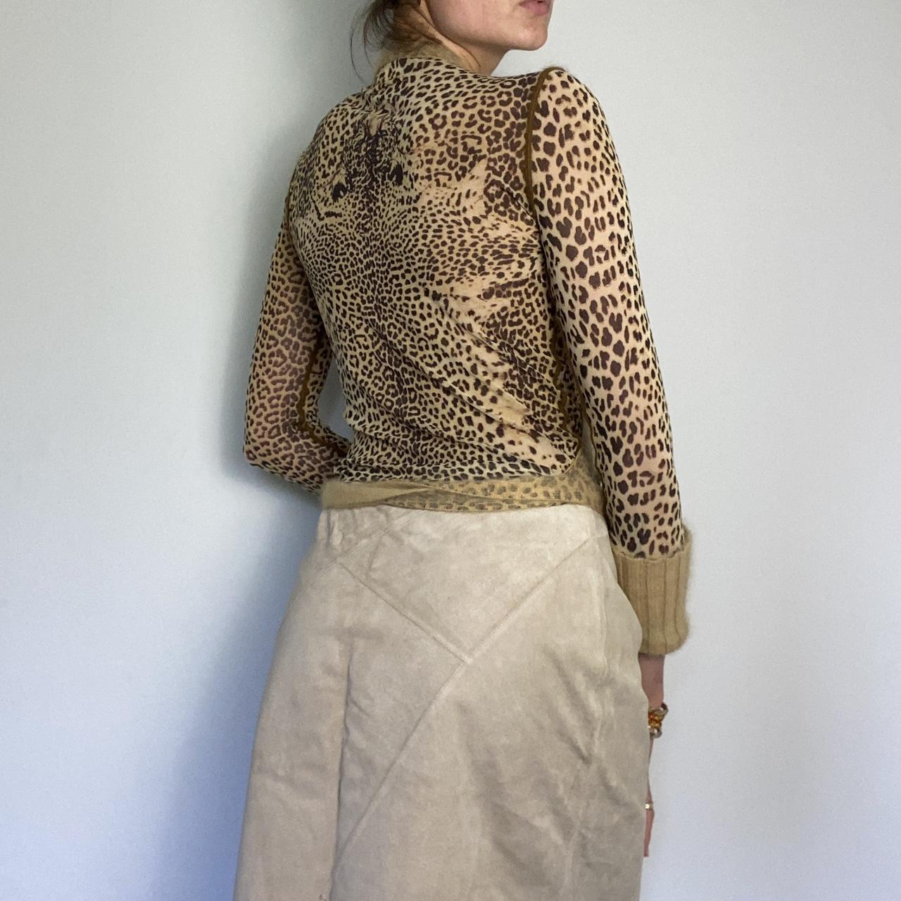 JEAN-PAUL GAULTIER iconic mesh long sleeve leopard | Depop