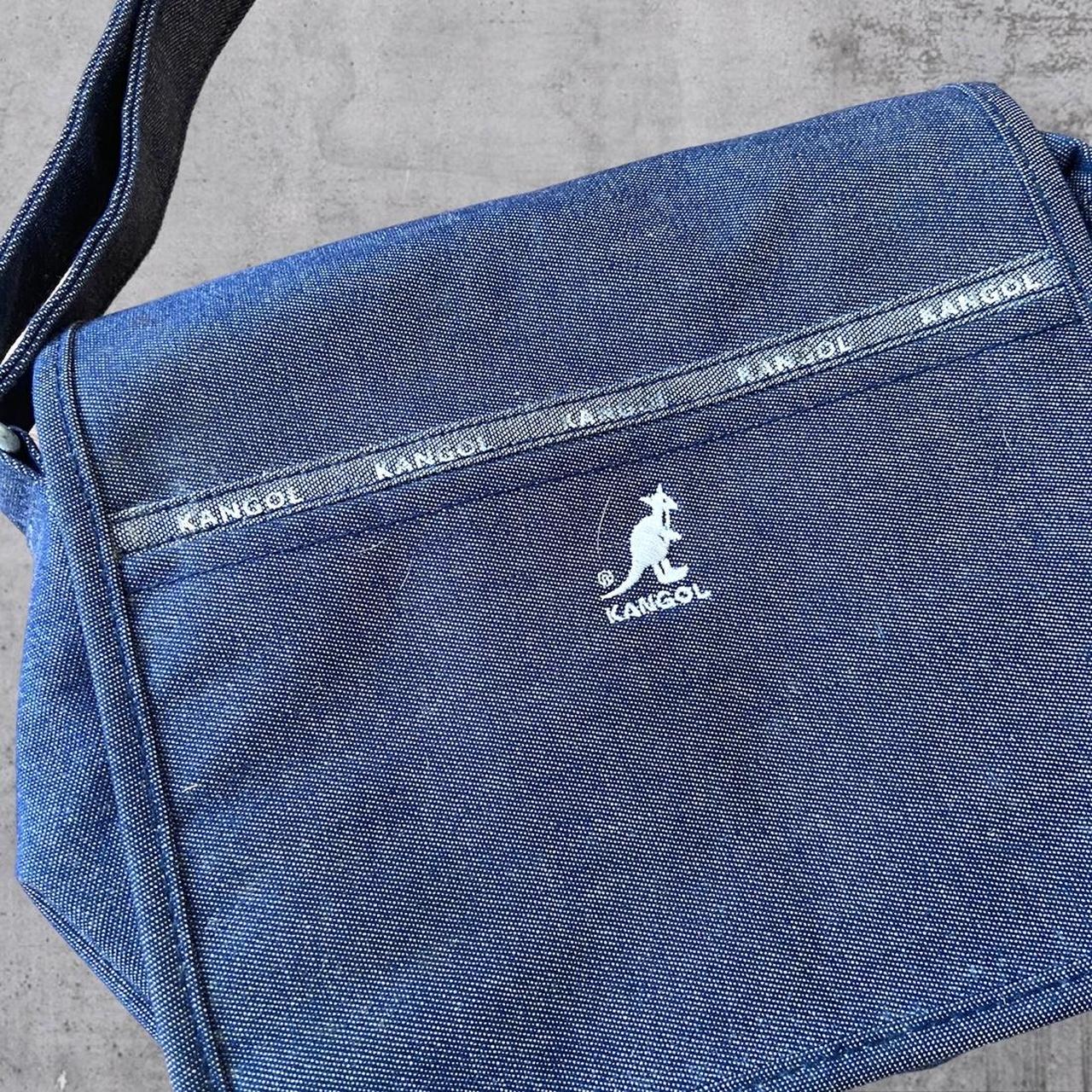 90s Kangol denim shoulder / strap over bag with logo