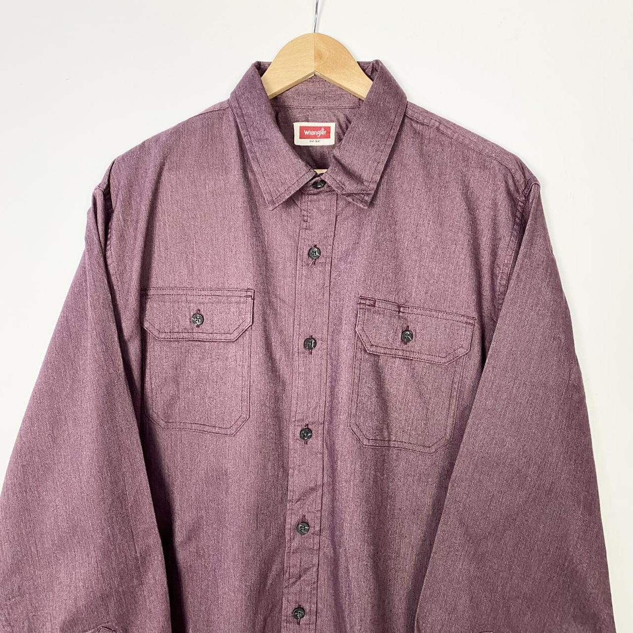 Wrangler shirt. Dark Purple. Size XL. Measurements... - Depop