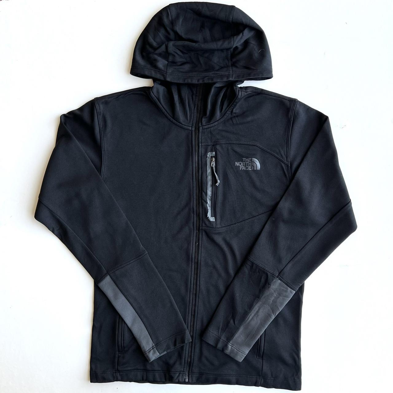 The North Face zip up jacket. Black. Size... - Depop